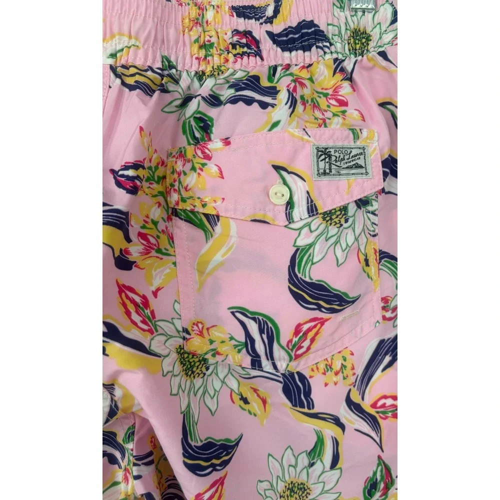 Polo Ralph Lauren Floral Aloha Men S Swimsuit Swim Short Tropical Print Pink New